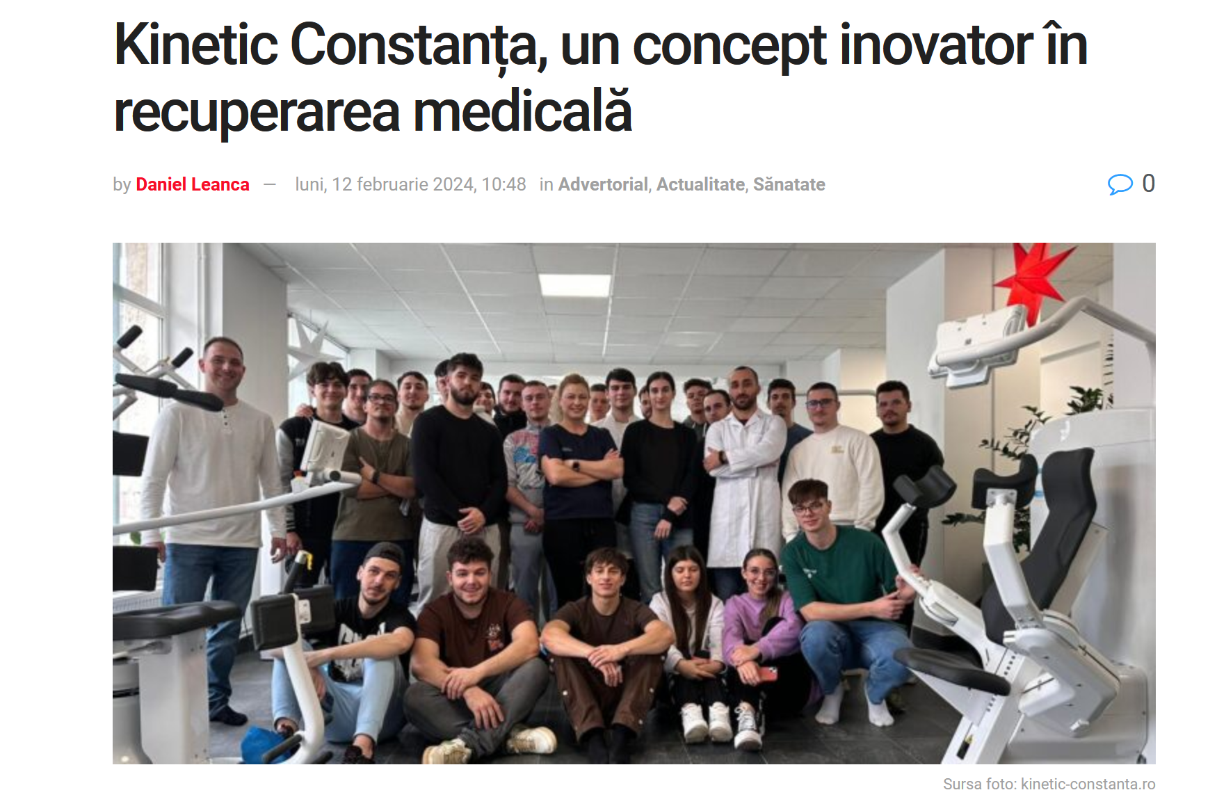 Imagine pentru articolul Kinetic Constanța, un concept inovator în recuperarea medicală